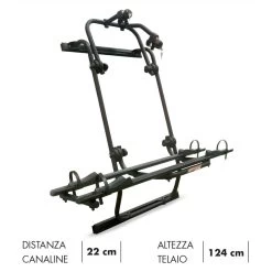 Portabici Posteriore Fabbri BICI OK MTB VAN 2 Per Ducato Jumper Boxer Nero